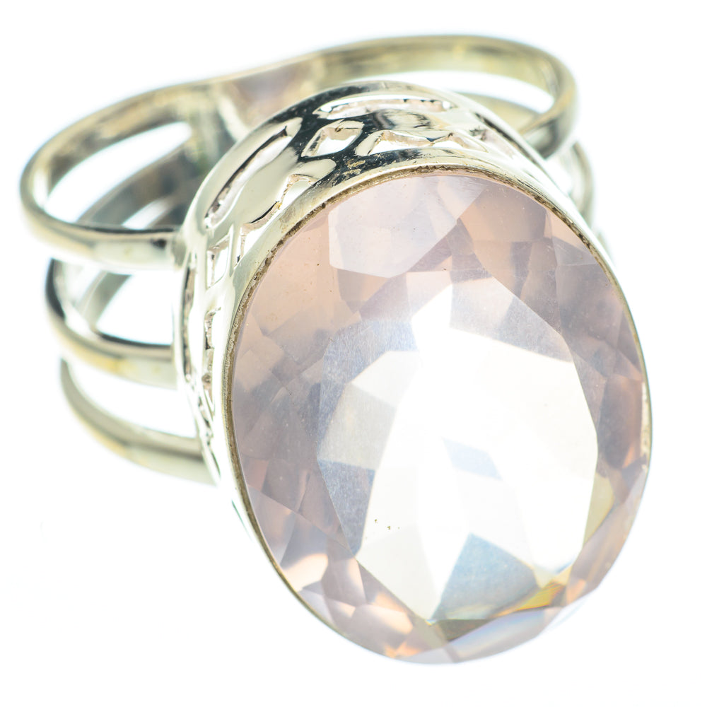 Rose Quartz Rings handcrafted by Anasilvercos - RING61435