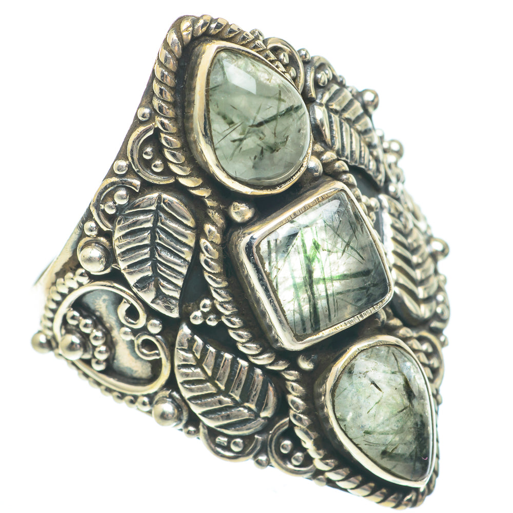Tourmalinated Quartz Rings handcrafted by Anasilvercos - RING61487