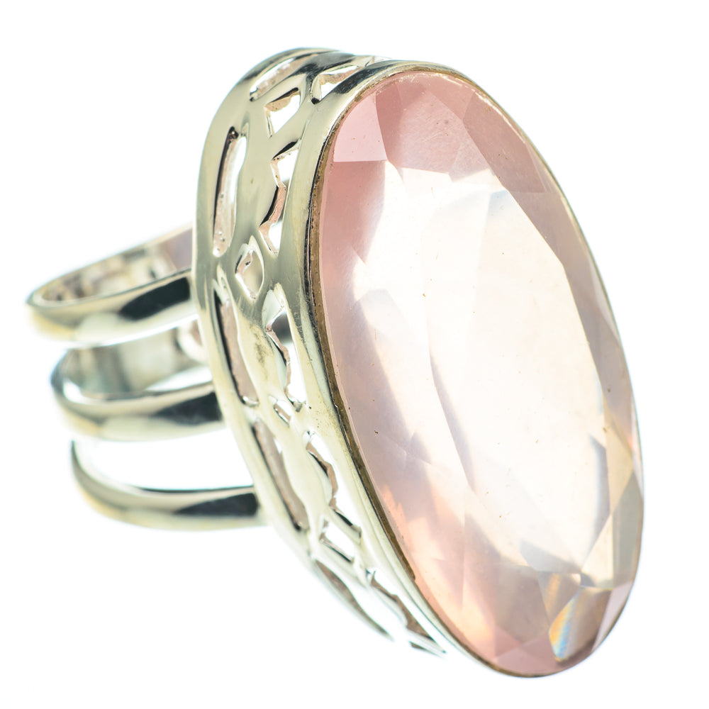Rose Quartz Rings handcrafted by Anasilvercos - RING61529