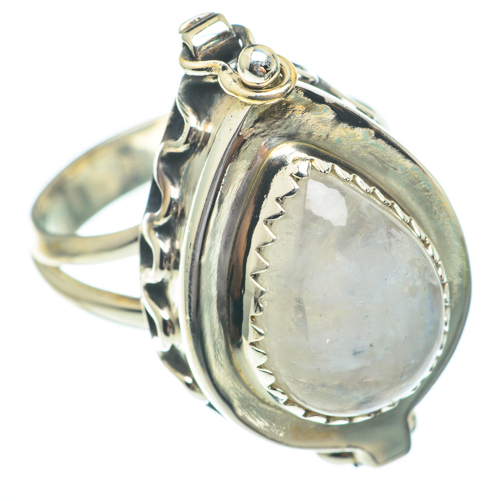 Rainbow Moonstone Rings handcrafted by Anasilvercos - RING61534