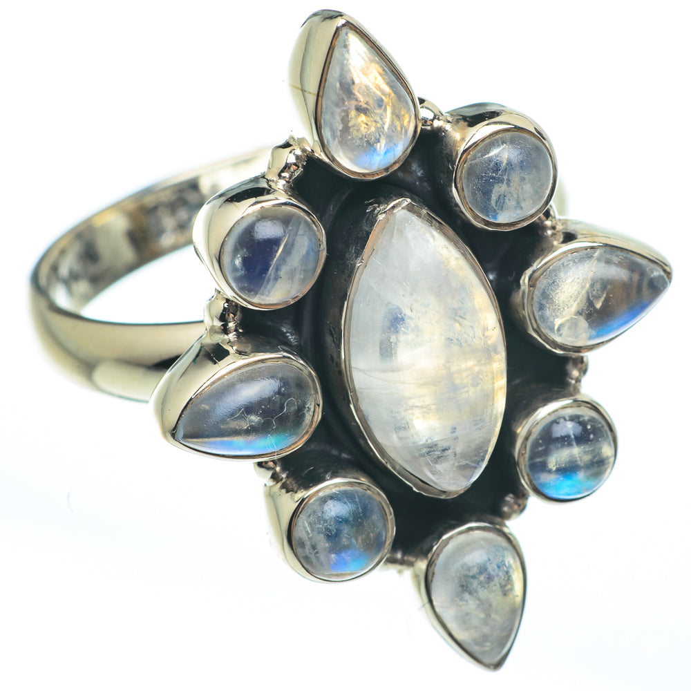 Rainbow Moonstone Rings handcrafted by Anasilvercos - RING61570