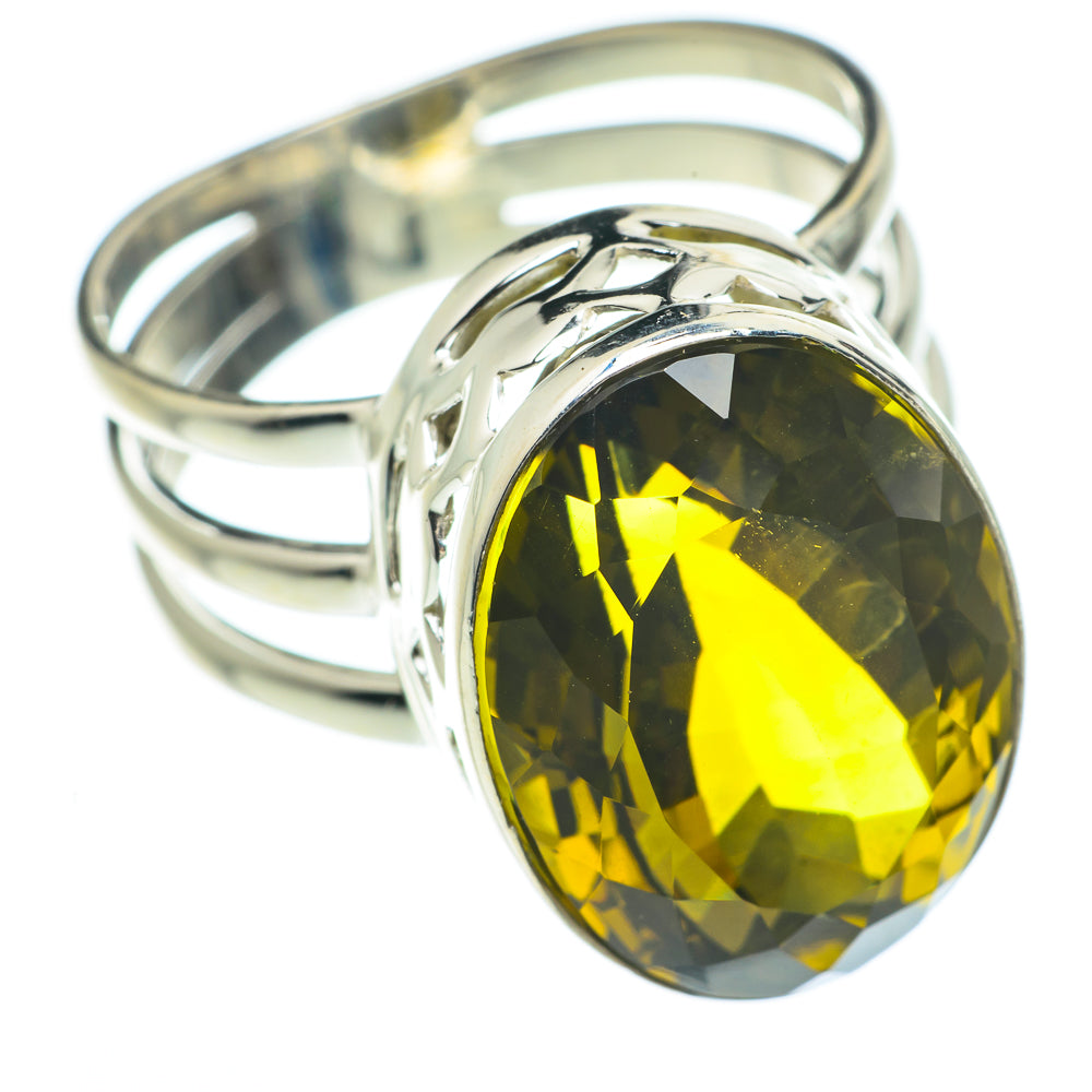 Olive Quartz Rings handcrafted by Anasilvercos - RING61582