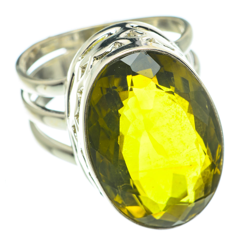 Olive Quartz Rings handcrafted by Anasilvercos - RING61605