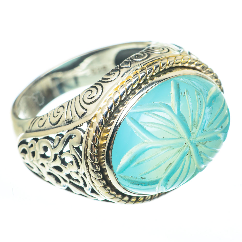 Aqua Chalcedony Rings handcrafted by Anasilvercos - RING61633