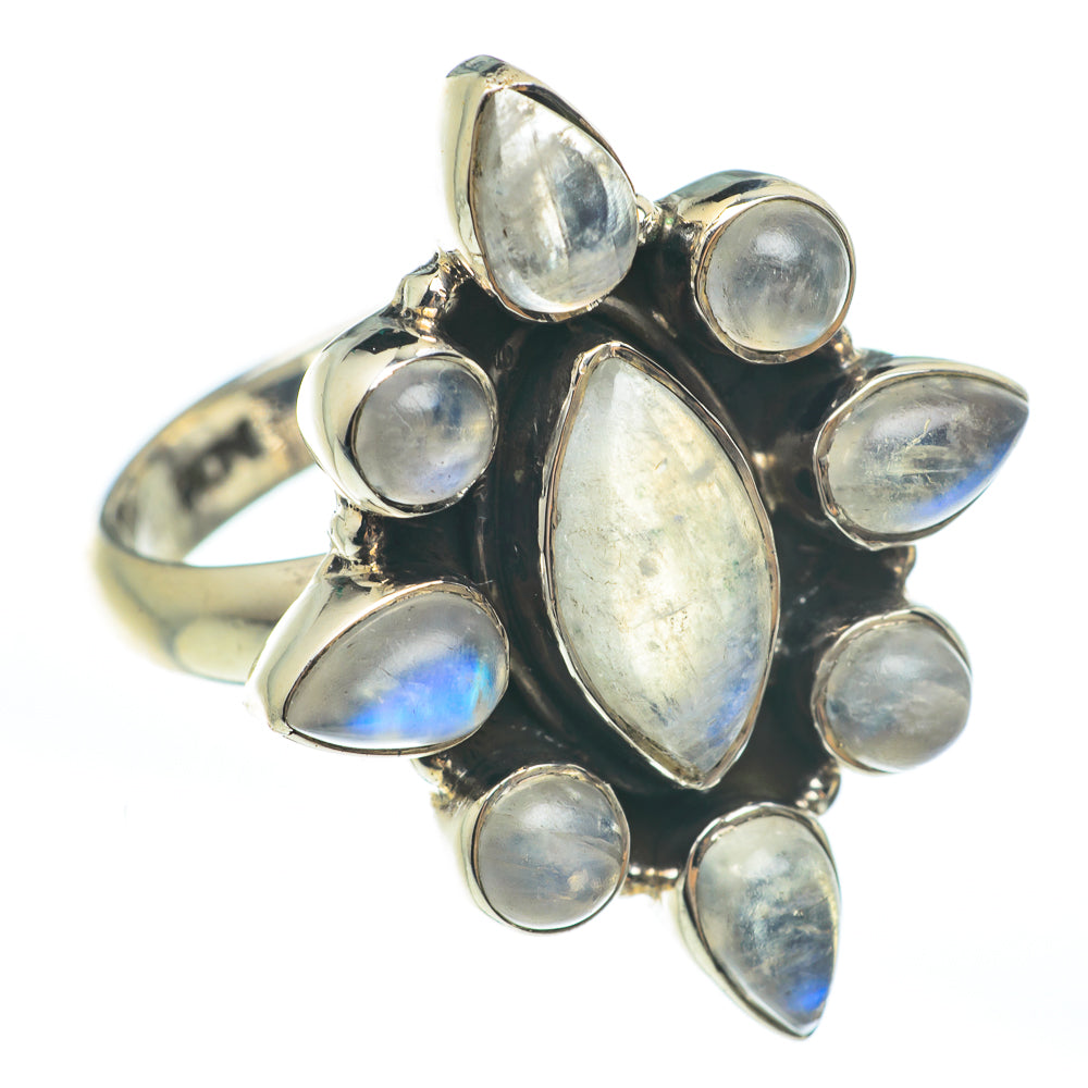 Rainbow Moonstone Rings handcrafted by Anasilvercos - RING61699
