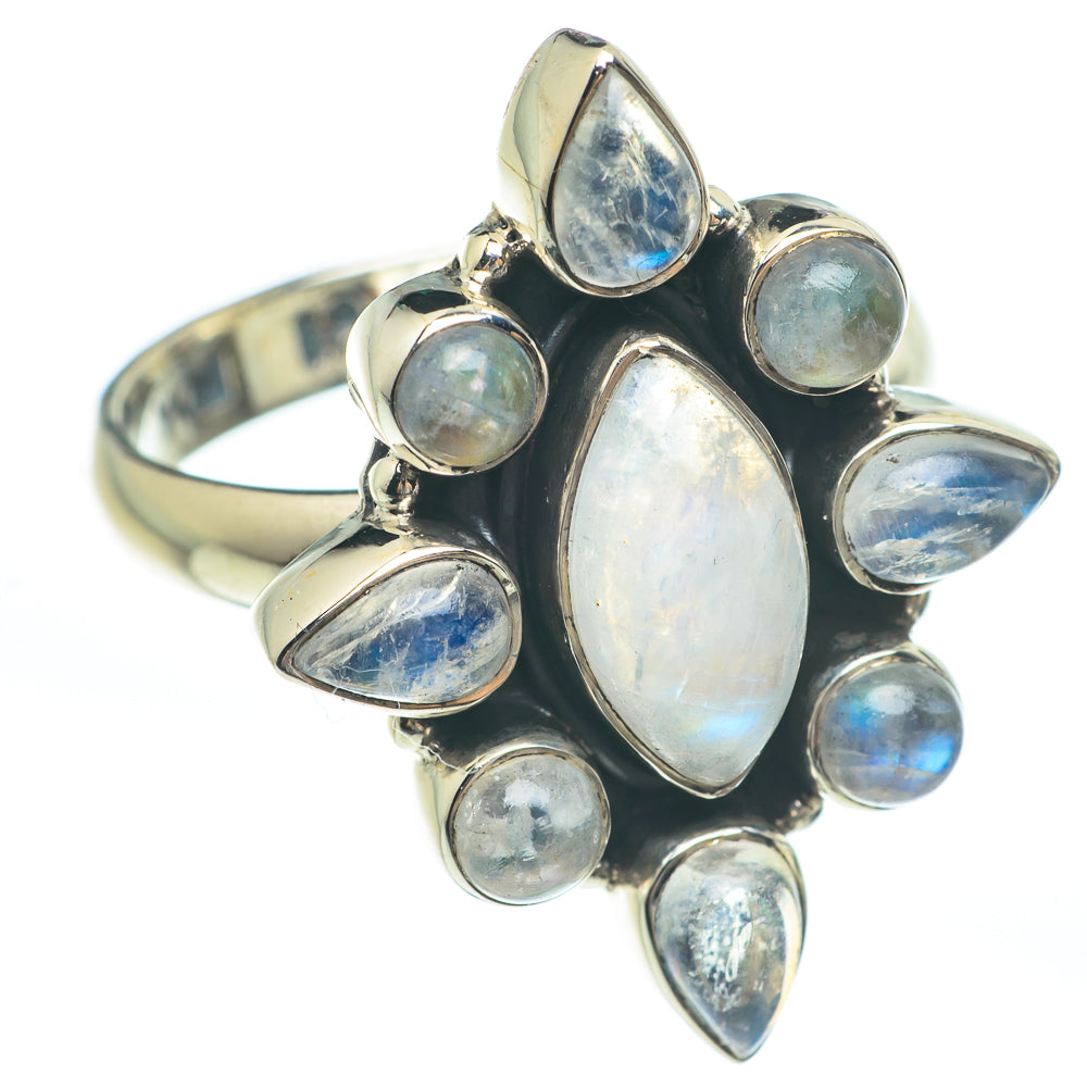 Rainbow Moonstone Rings handcrafted by Anasilvercos - RING61722