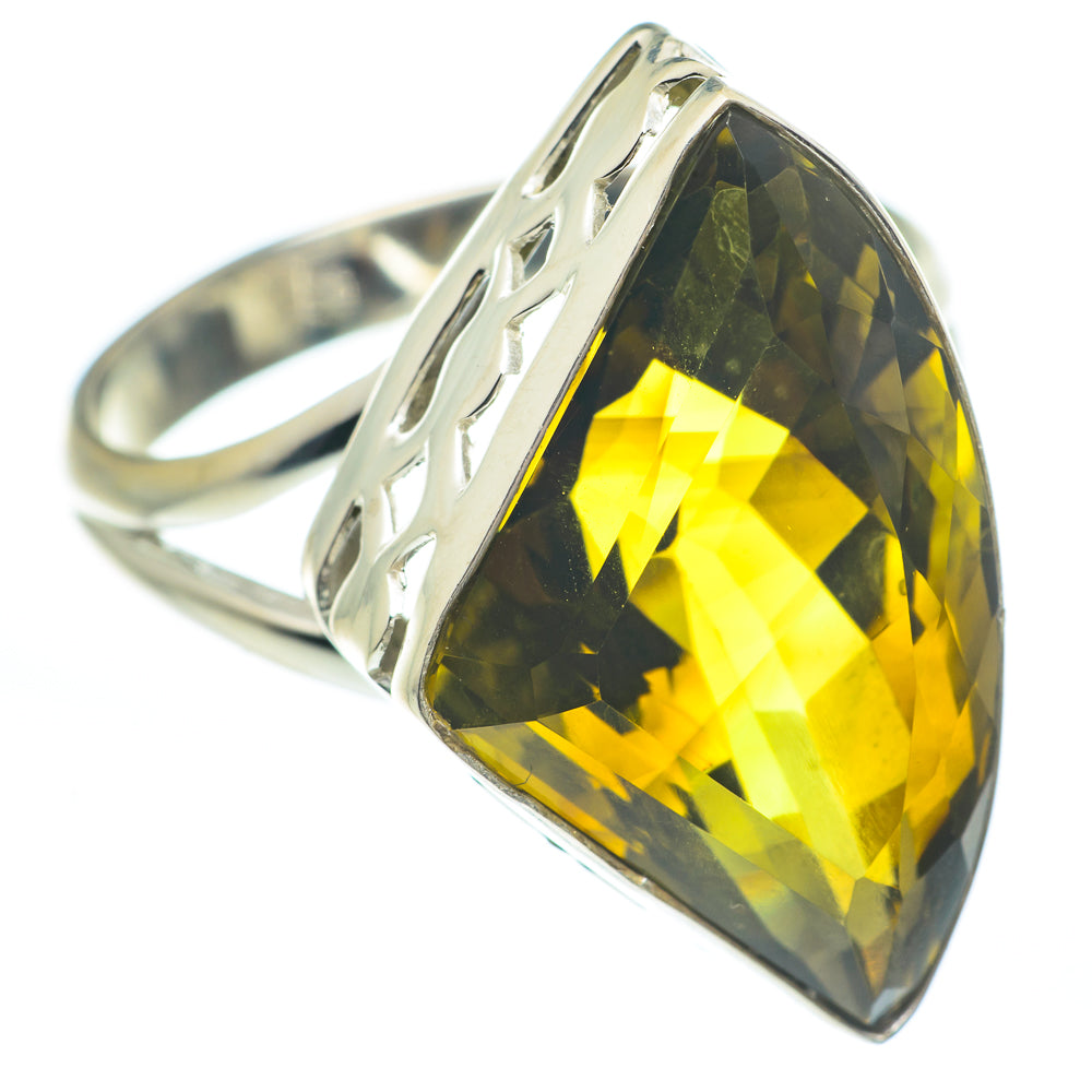 Olive Quartz Rings handcrafted by Anasilvercos - RING61732