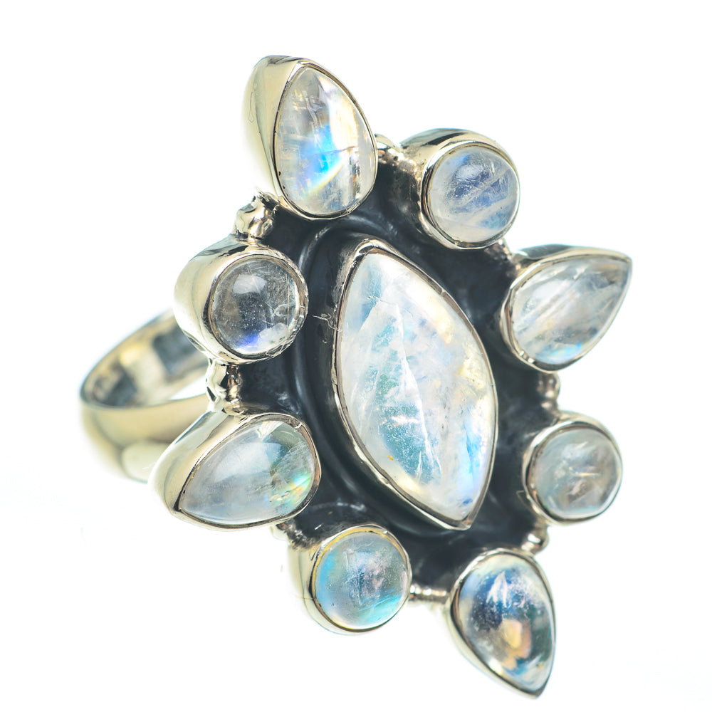 Rainbow Moonstone Rings handcrafted by Anasilvercos - RING61777