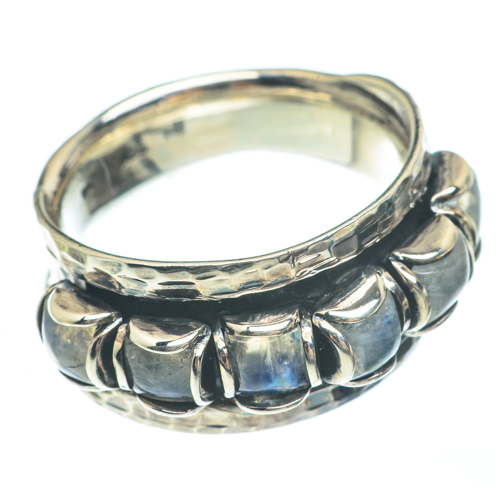 Rainbow Moonstone Rings handcrafted by Anasilvercos - RING61793