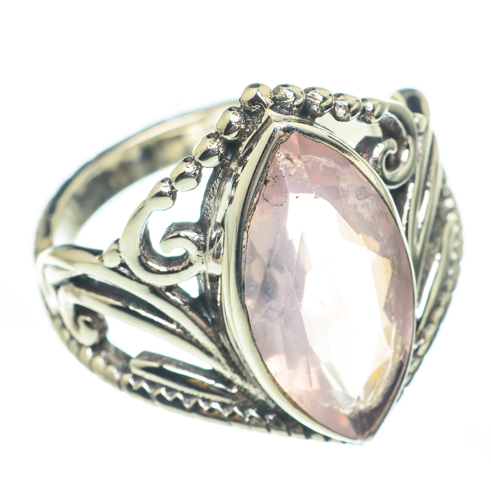 Rose Quartz Rings handcrafted by Anasilvercos - RING61803
