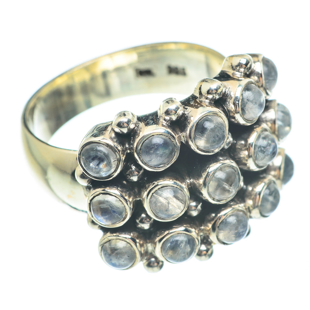 Rainbow Moonstone Rings handcrafted by Anasilvercos - RING61809