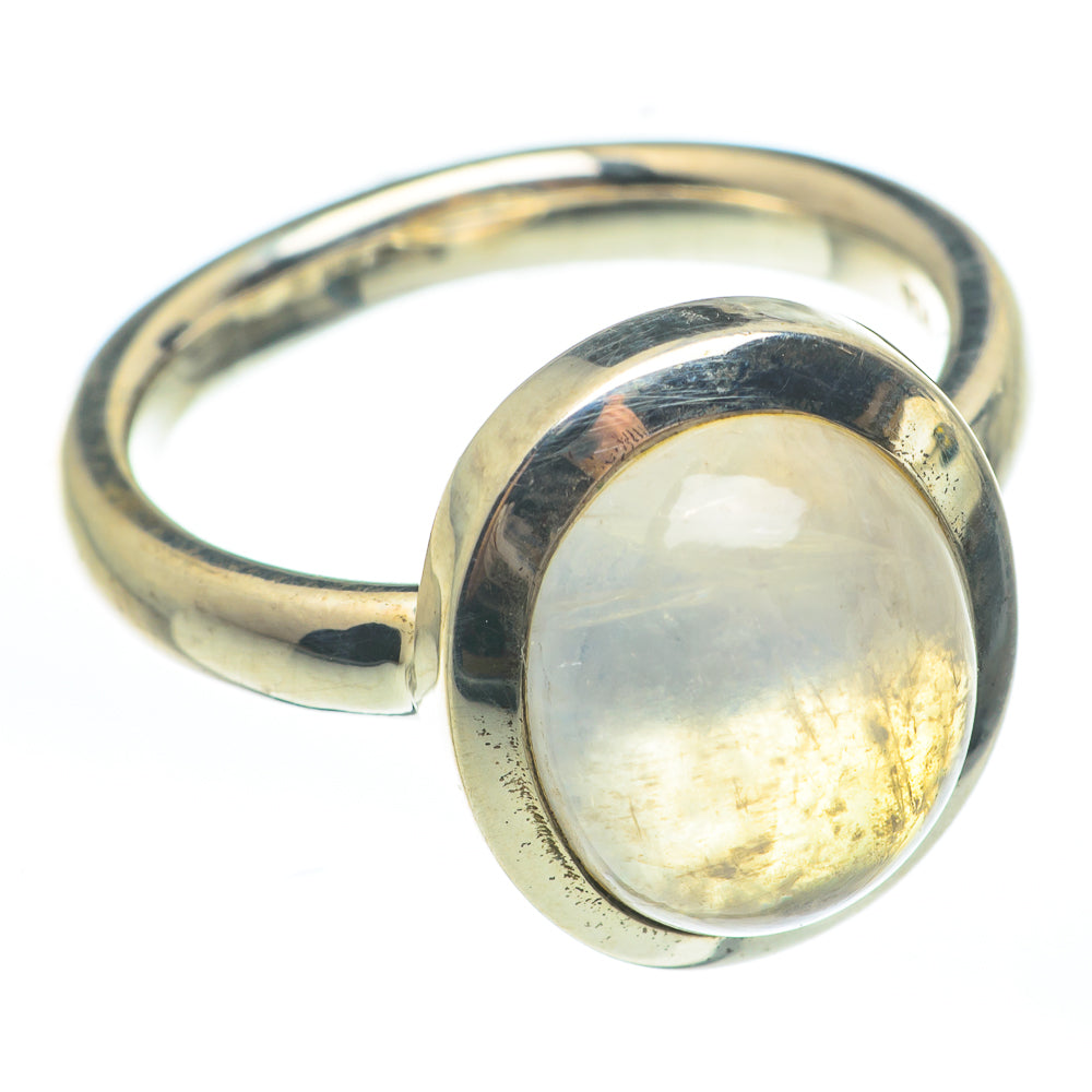 Rainbow Moonstone Rings handcrafted by Anasilvercos - RING61826