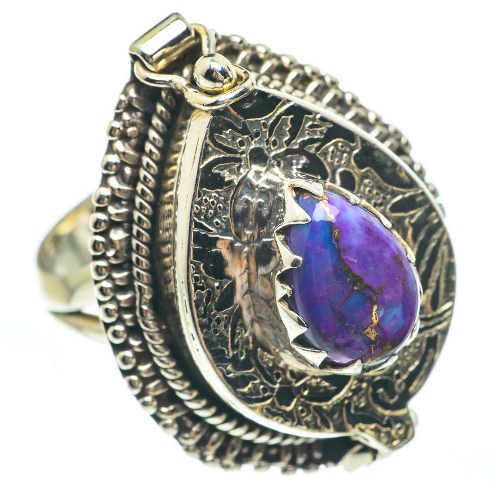 Purple Copper Composite Turquoise Rings handcrafted by Anasilvercos - RING61891