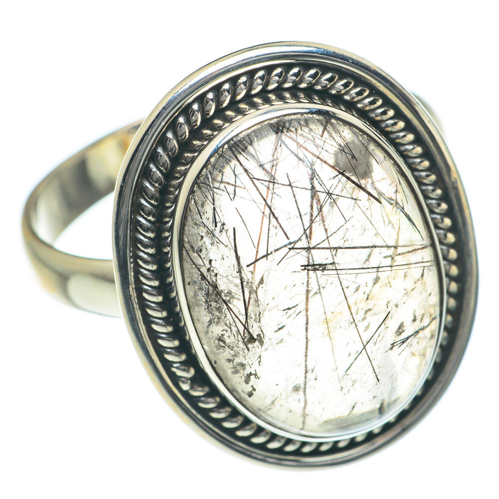 Tourmalinated Quartz Rings handcrafted by Anasilvercos - RING62010