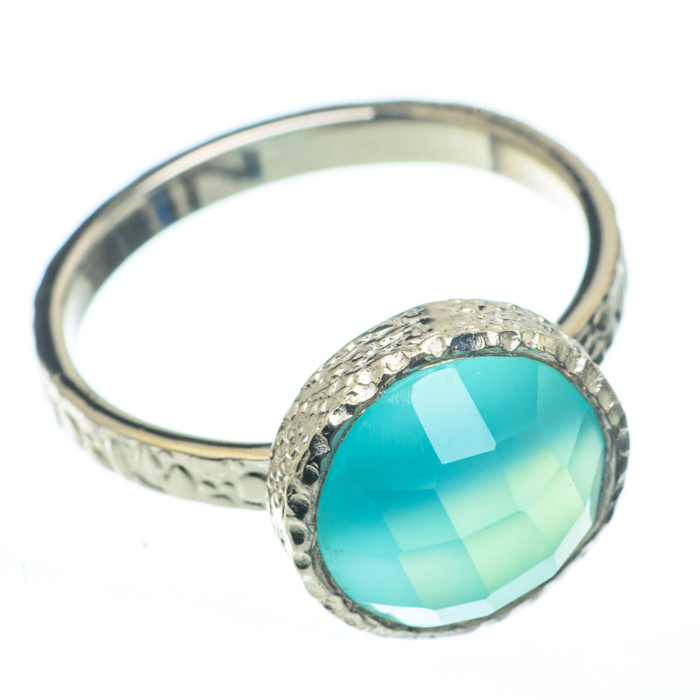 Aqua Chalcedony Rings handcrafted by Anasilvercos - RING62019