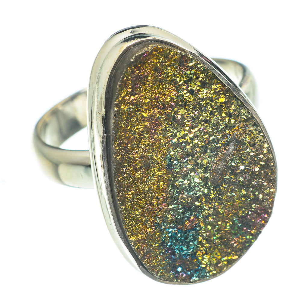 Spectro Pyrite Druzy Rings handcrafted by Anasilvercos - RING62043