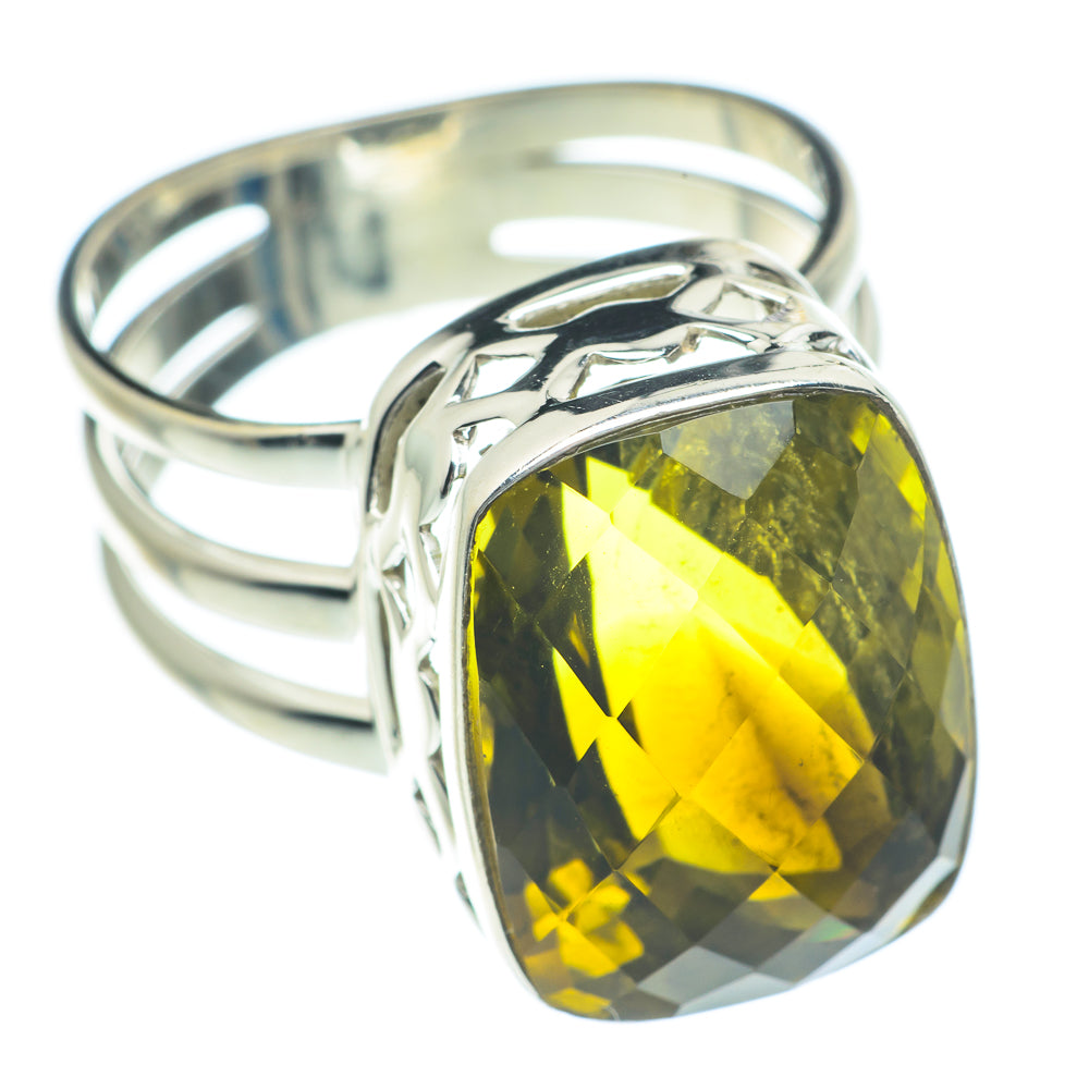 Olive Quartz Rings handcrafted by Anasilvercos - RING62056