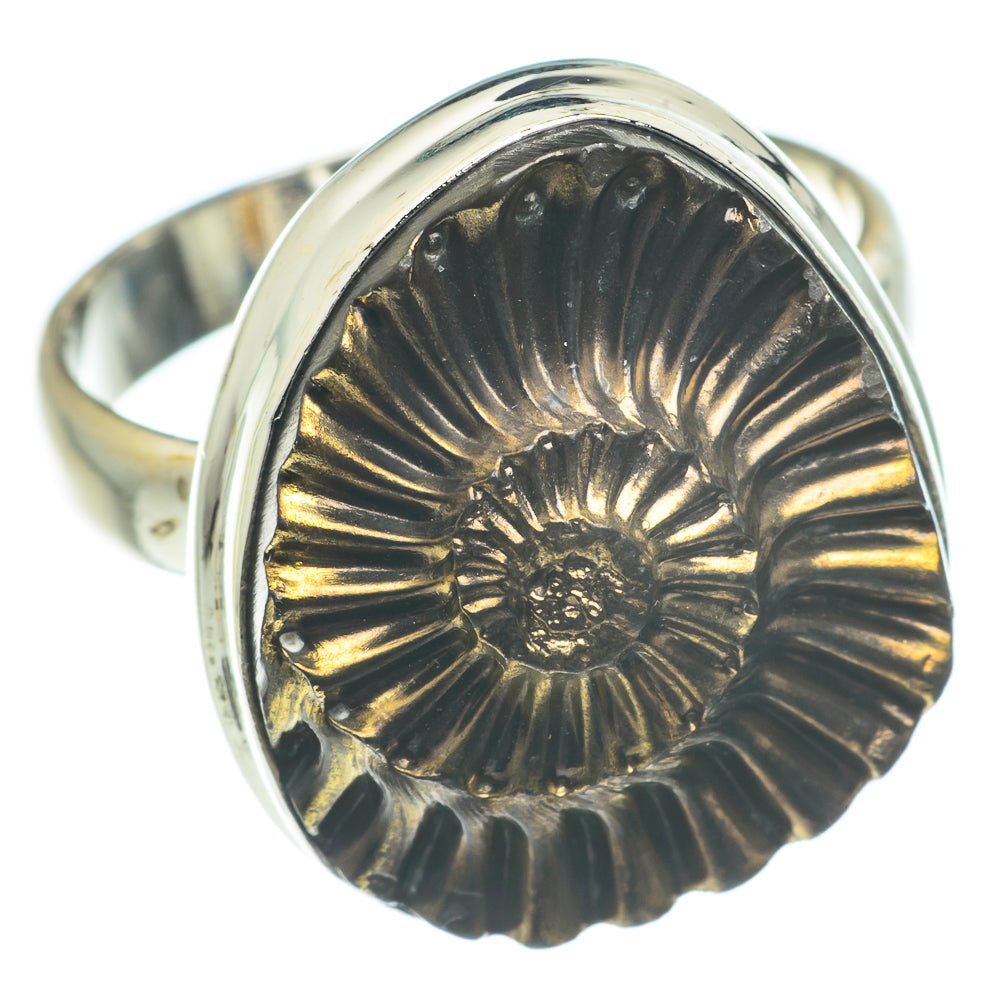 Pyrite Fossil Rings handcrafted by Anasilvercos - RING62079