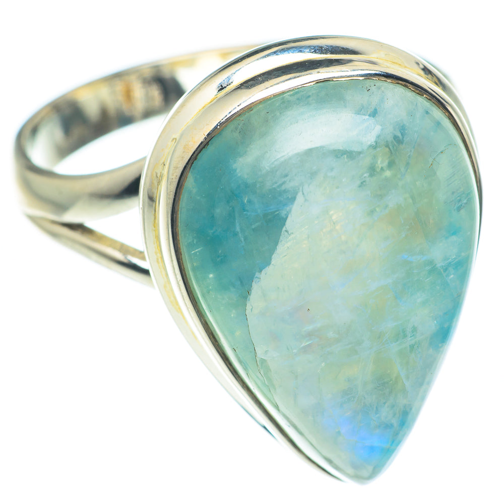 Rainbow Moonstone Rings handcrafted by Anasilvercos - RING62093