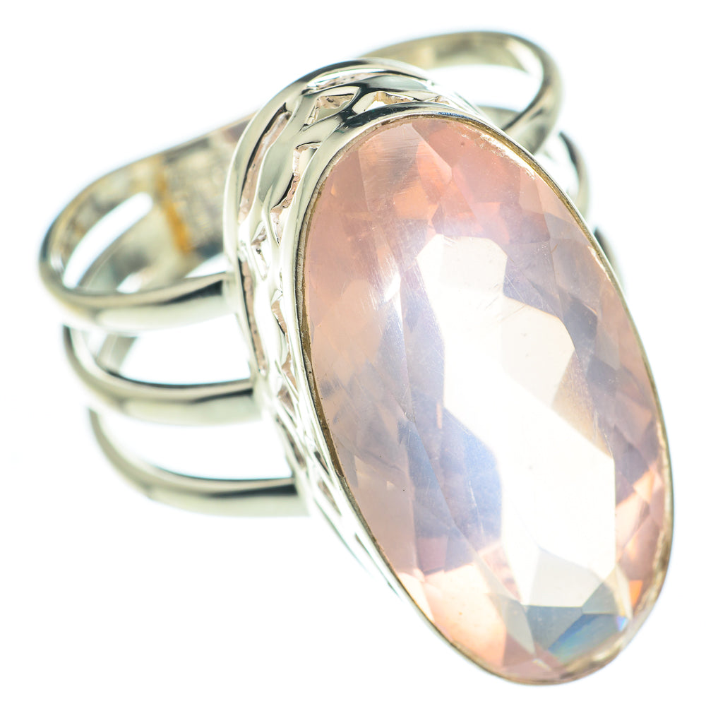Rose Quartz Rings handcrafted by Anasilvercos - RING62276