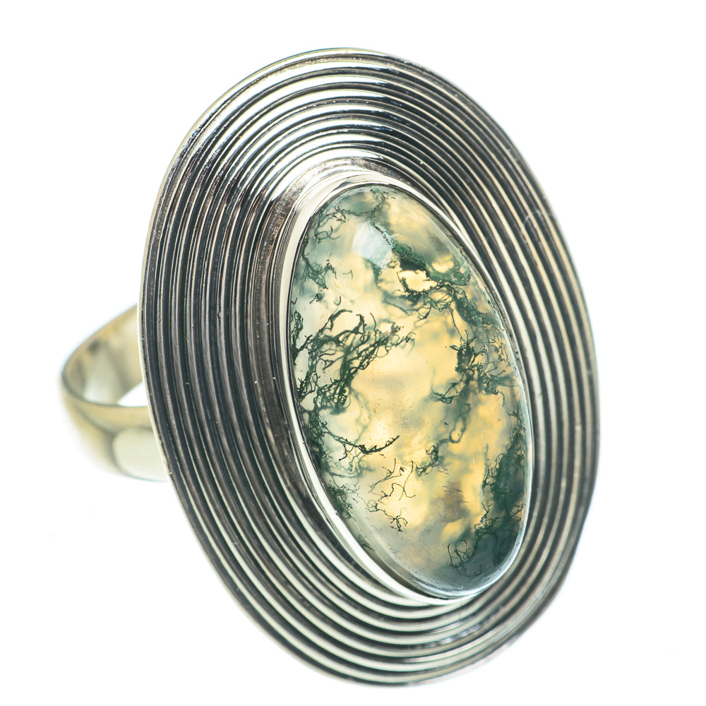 Green Moss Agate Rings handcrafted by Anasilvercos - RING62318