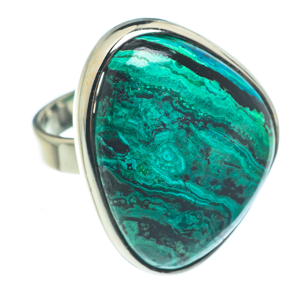 Malachite In Chrysocolla Rings handcrafted by Anasilvercos - RING62357