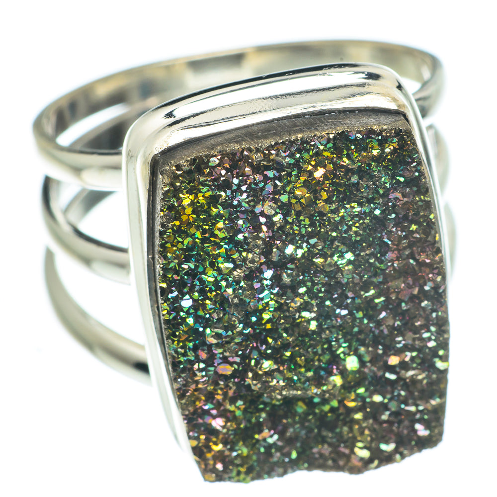 Spectro Pyrite Druzy Rings handcrafted by Anasilvercos - RING62374