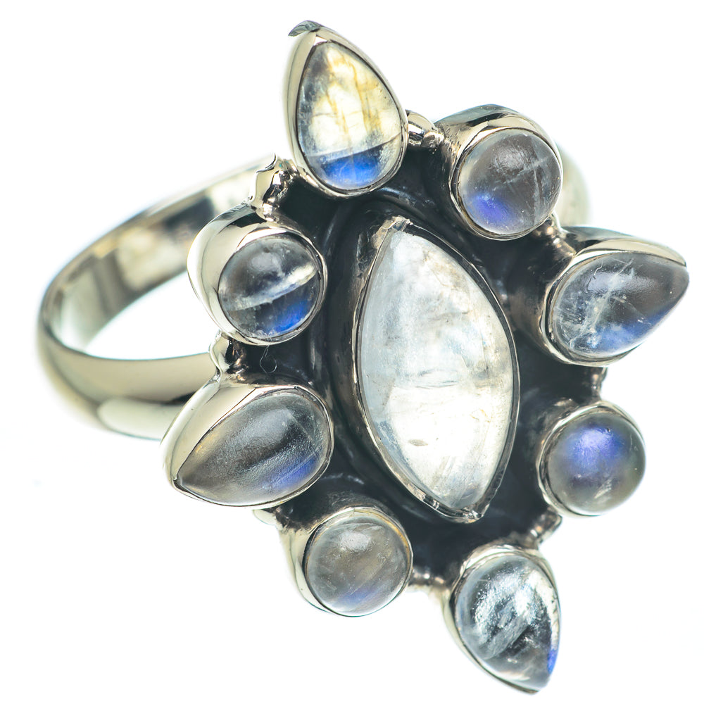 Rainbow Moonstone Rings handcrafted by Anasilvercos - RING62378