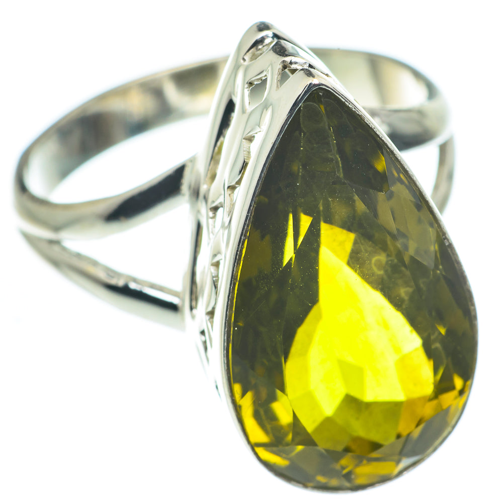 Olive Quartz Rings handcrafted by Anasilvercos - RING62386