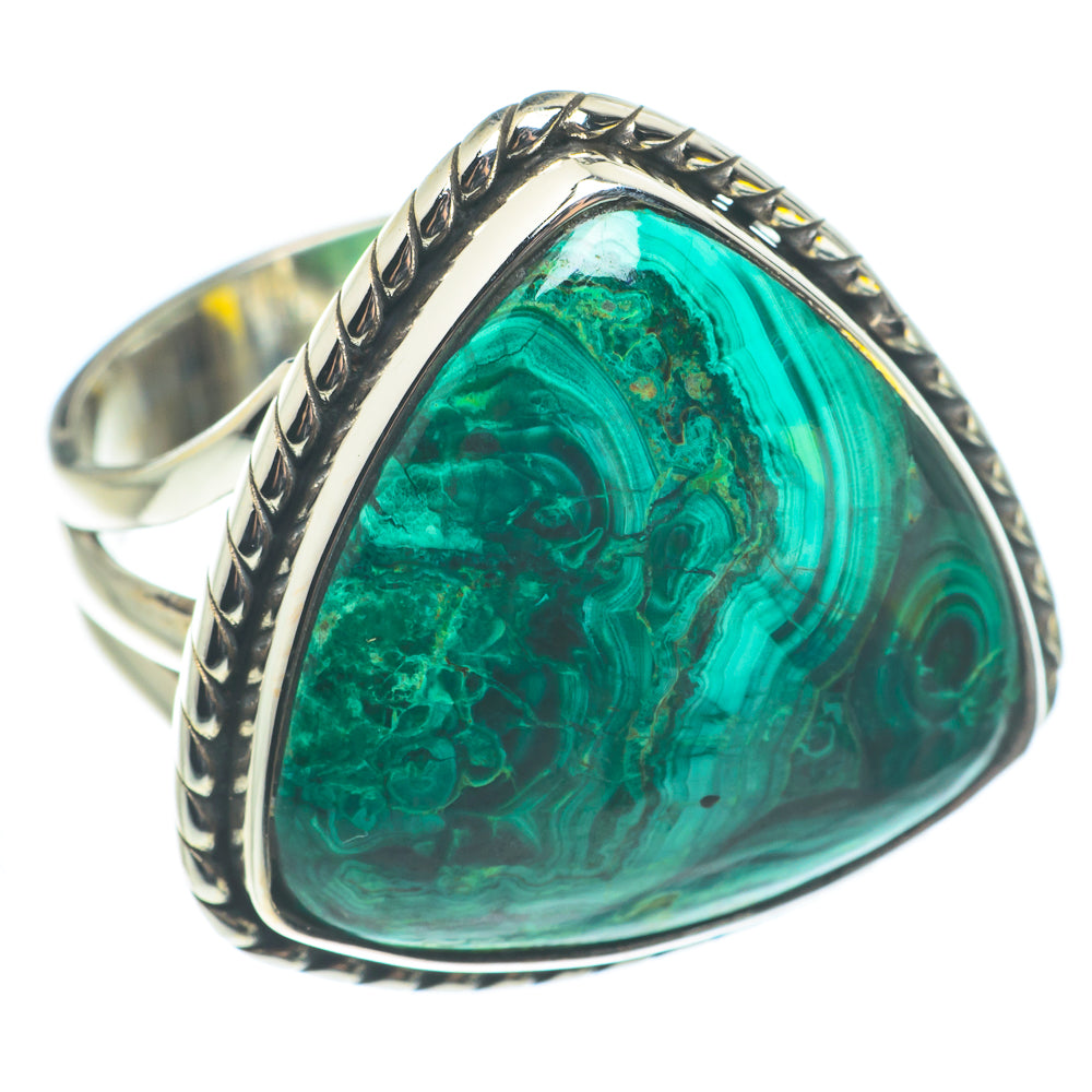 Malachite In Chrysocolla Rings handcrafted by Anasilvercos - RING62424