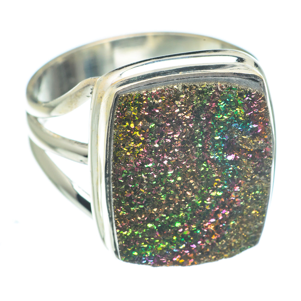 Spectro Pyrite Druzy Rings handcrafted by Anasilvercos - RING62441