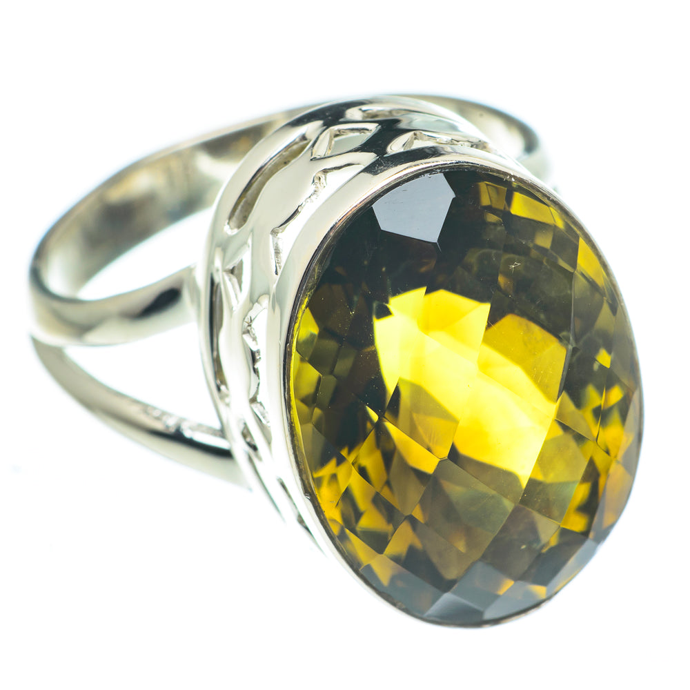 Olive Quartz Rings handcrafted by Anasilvercos - RING62456