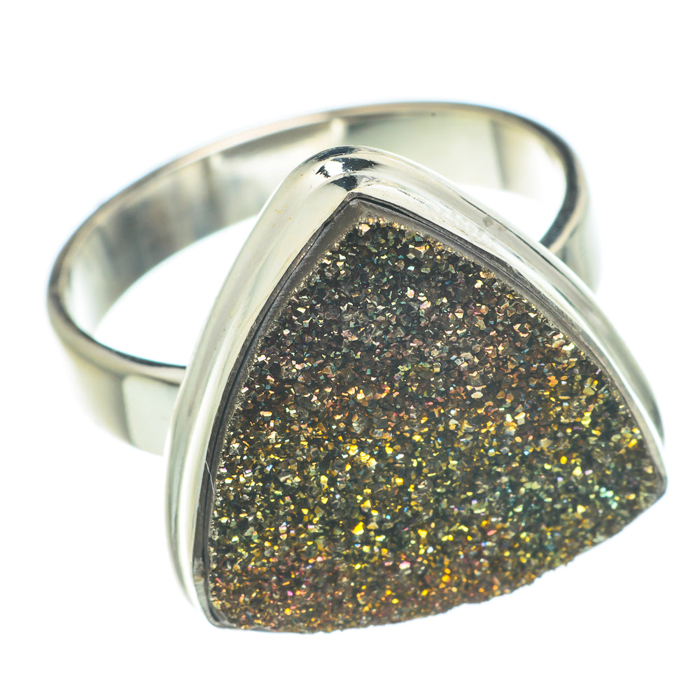 Spectro Pyrite Druzy Rings handcrafted by Anasilvercos - RING62503