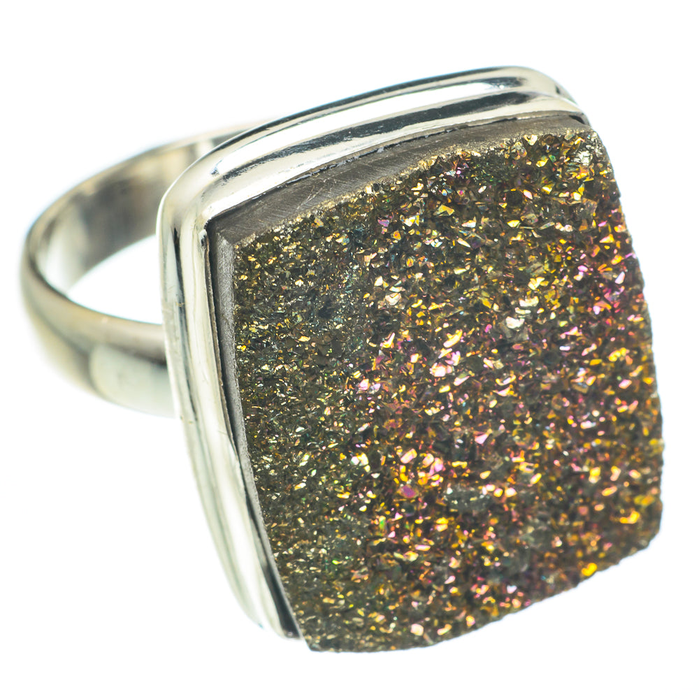 Spectro Pyrite Druzy Rings handcrafted by Anasilvercos - RING62504