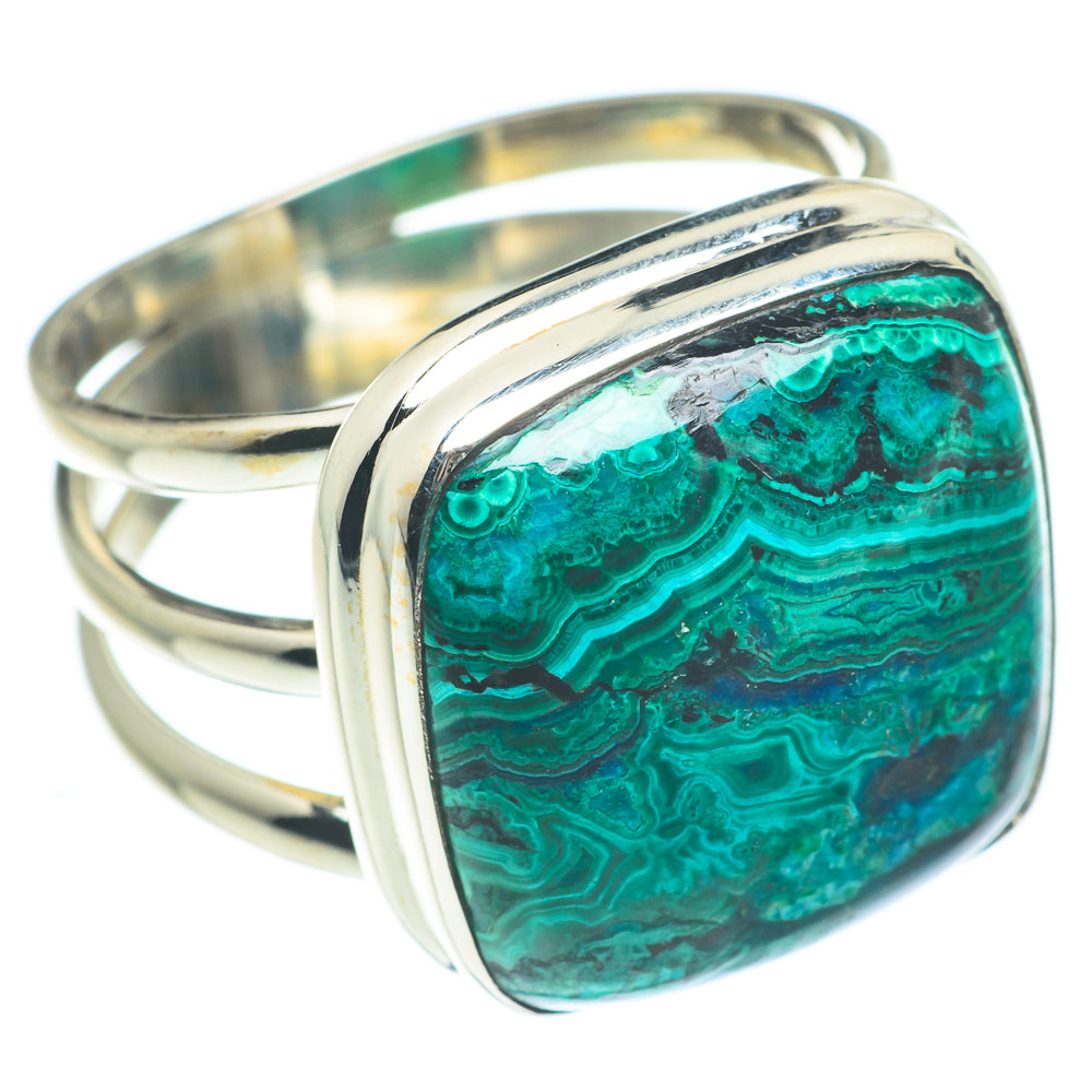 Malachite In Chrysocolla Rings handcrafted by Anasilvercos - RING62519