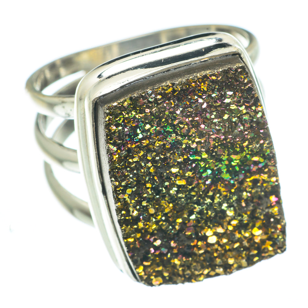 Spectro Pyrite Druzy Rings handcrafted by Anasilvercos - RING62532