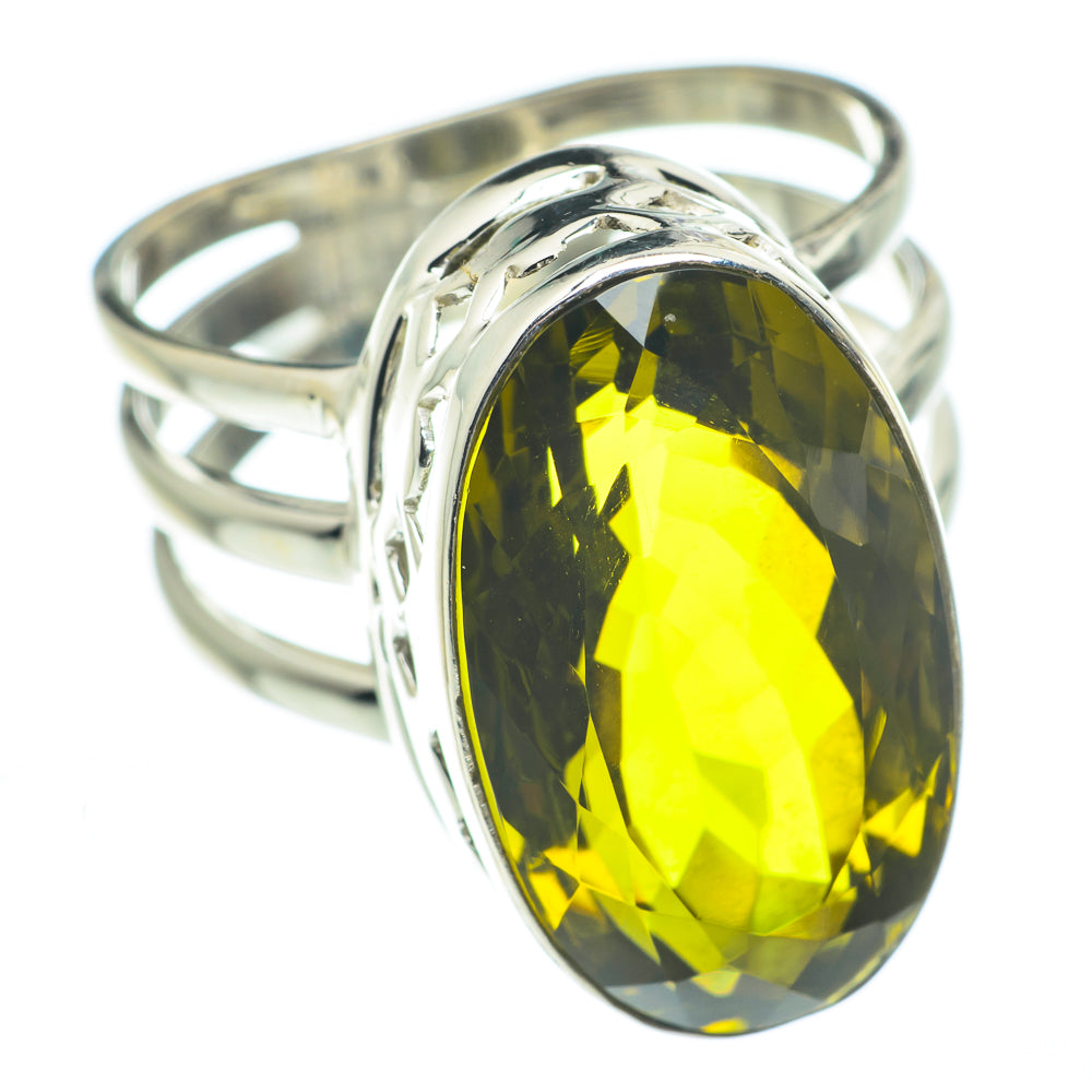 Olive Quartz Rings handcrafted by Anasilvercos - RING62543