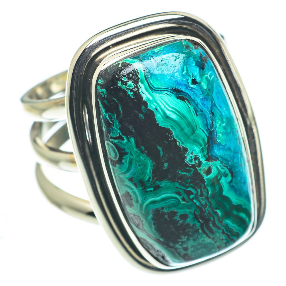 Malachite In Chrysocolla Rings handcrafted by Anasilvercos - RING62544