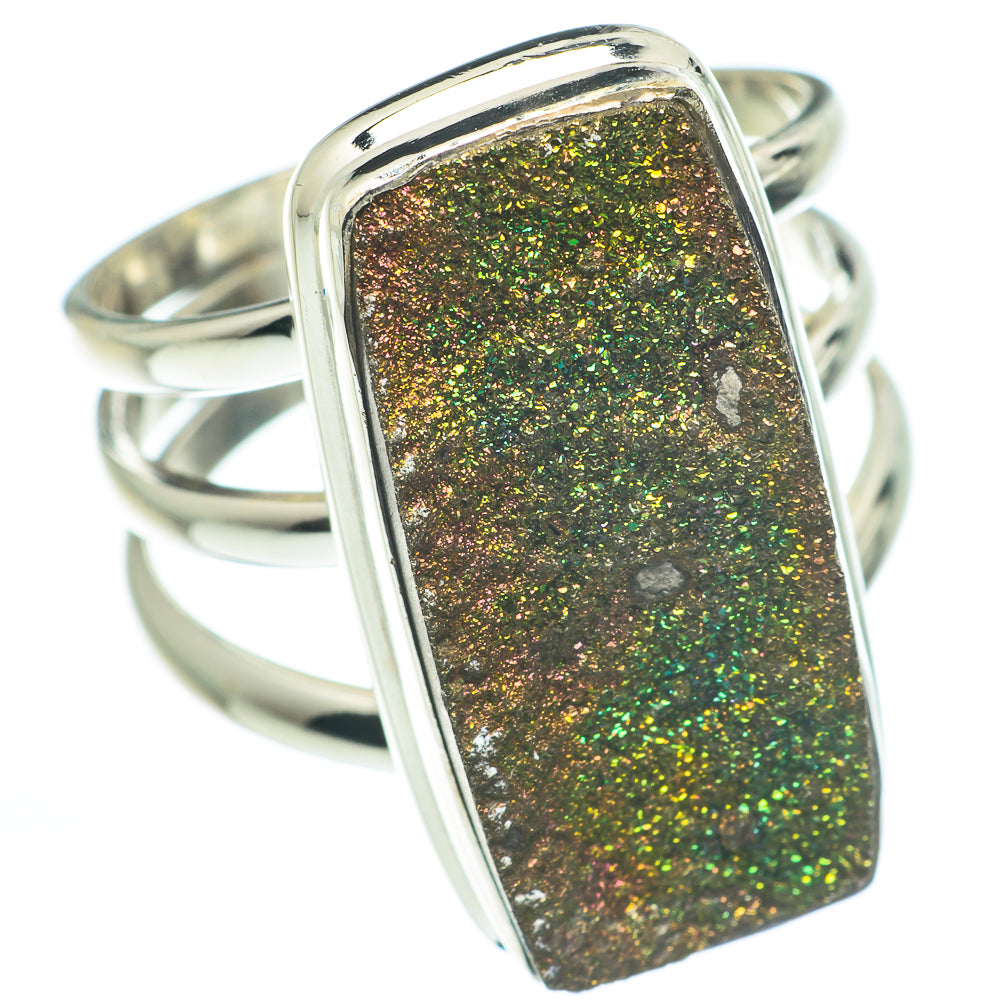 Spectro Pyrite Druzy Rings handcrafted by Anasilvercos - RING62558