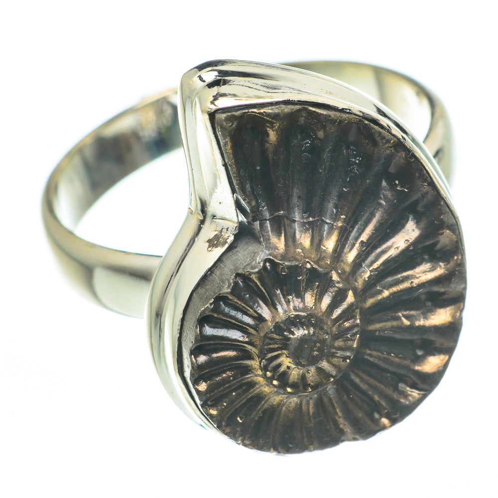 Pyrite Fossil Rings handcrafted by Anasilvercos - RING62588