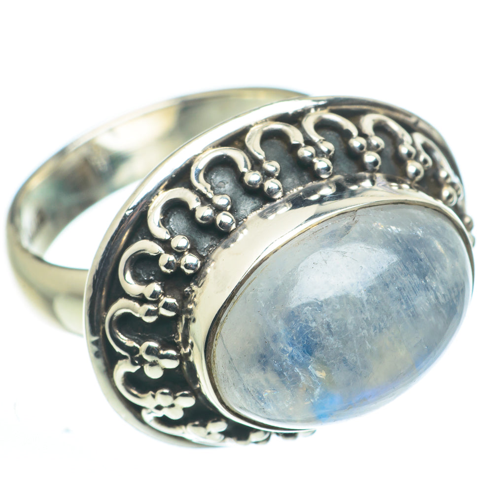 Rainbow Moonstone Rings handcrafted by Anasilvercos - RING62643