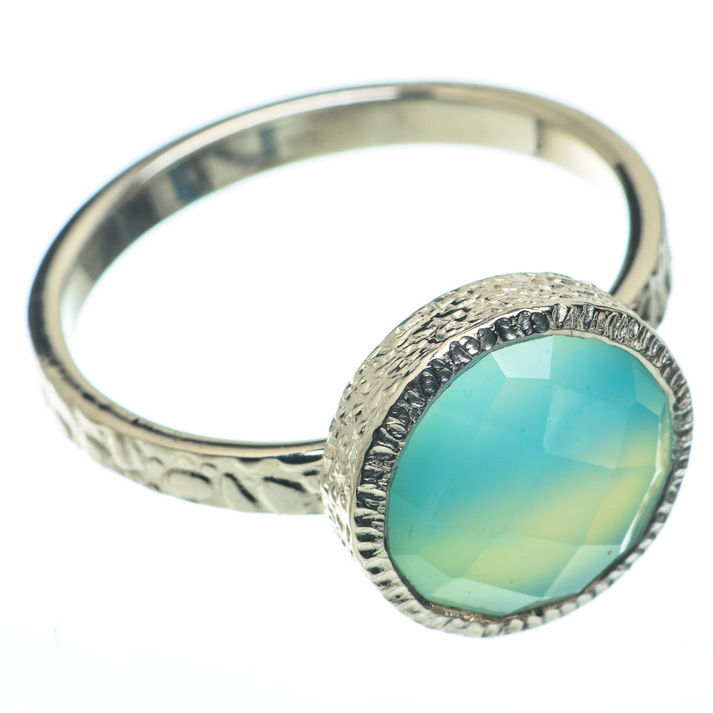 Aqua Chalcedony Rings handcrafted by Anasilvercos - RING62648