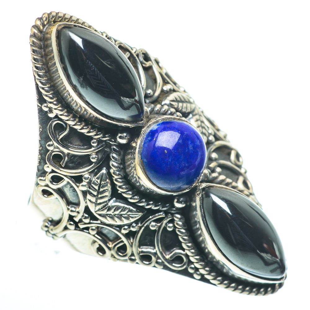 Hematite, Lapis Lazuli Rings handcrafted by Anasilvercos - RING62680