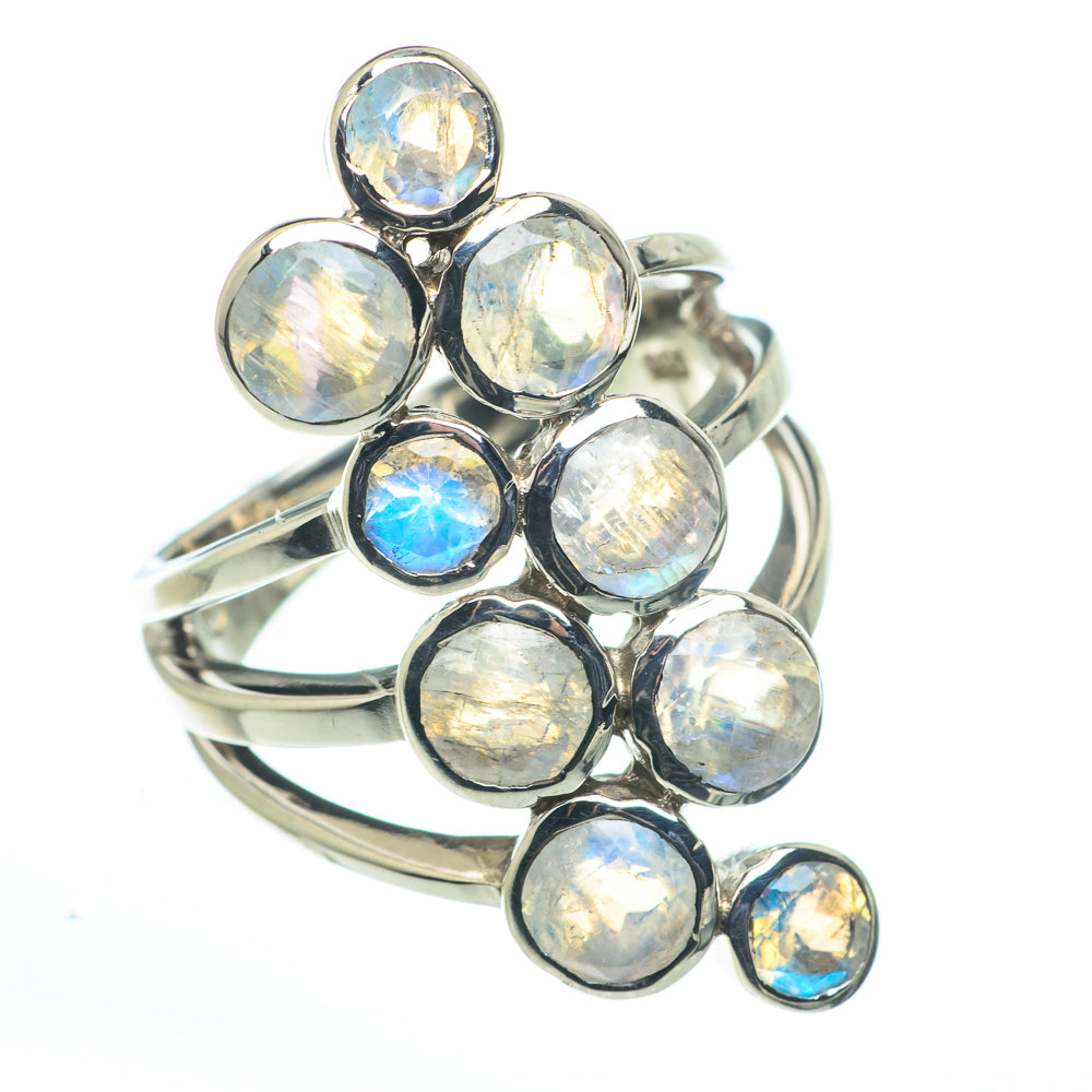 Rainbow Moonstone Rings handcrafted by Anasilvercos - RING62730