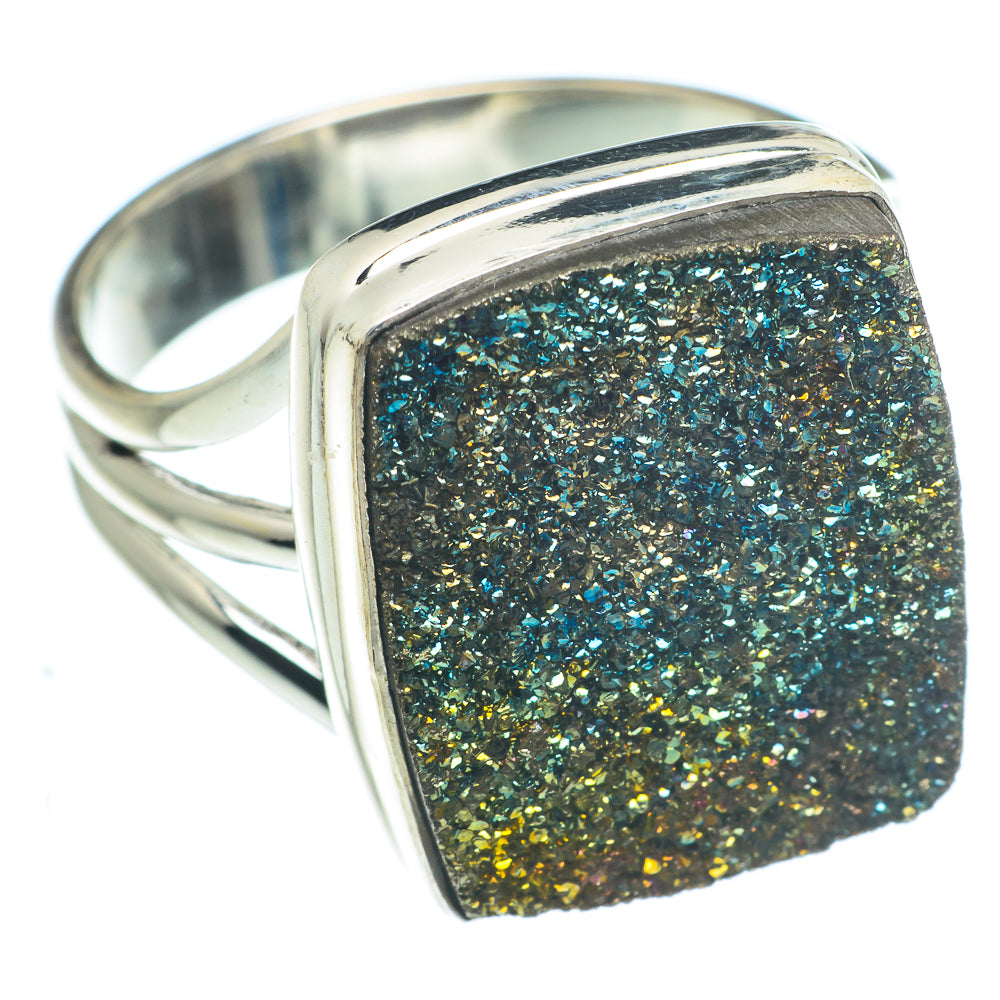 Spectro Pyrite Druzy Rings handcrafted by Anasilvercos - RING62774