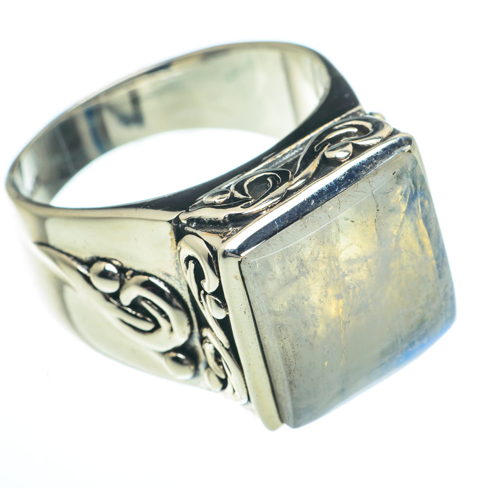 Rainbow Moonstone Rings handcrafted by Anasilvercos - RING62811