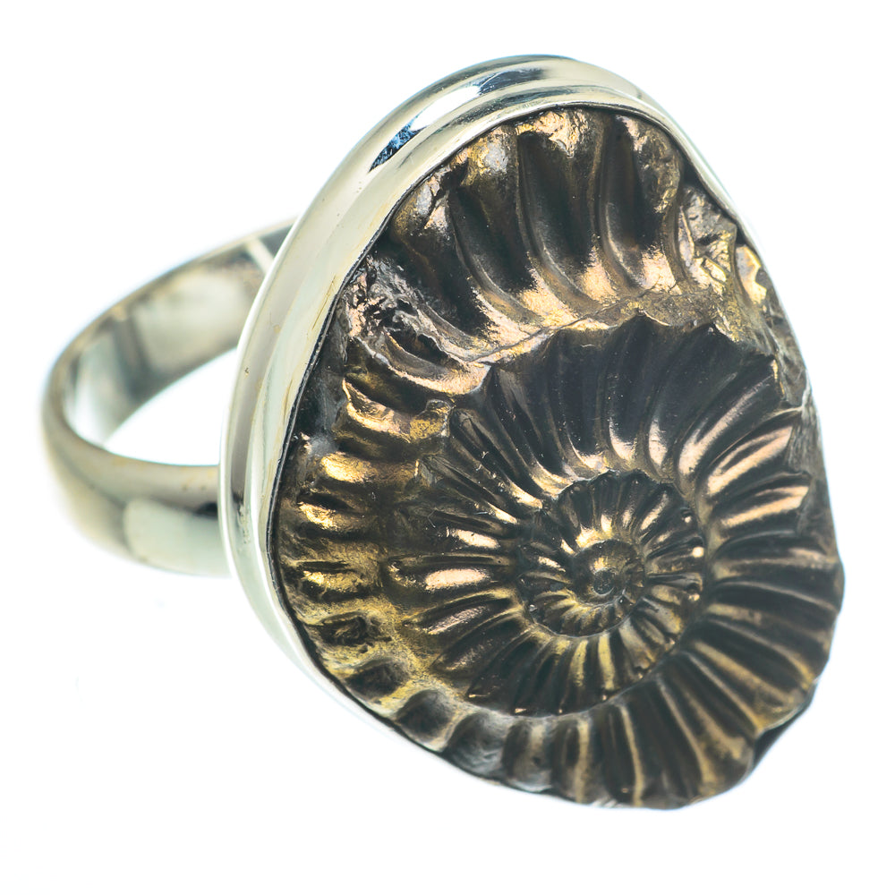 Pyrite Fossil Rings handcrafted by Anasilvercos - RING62840