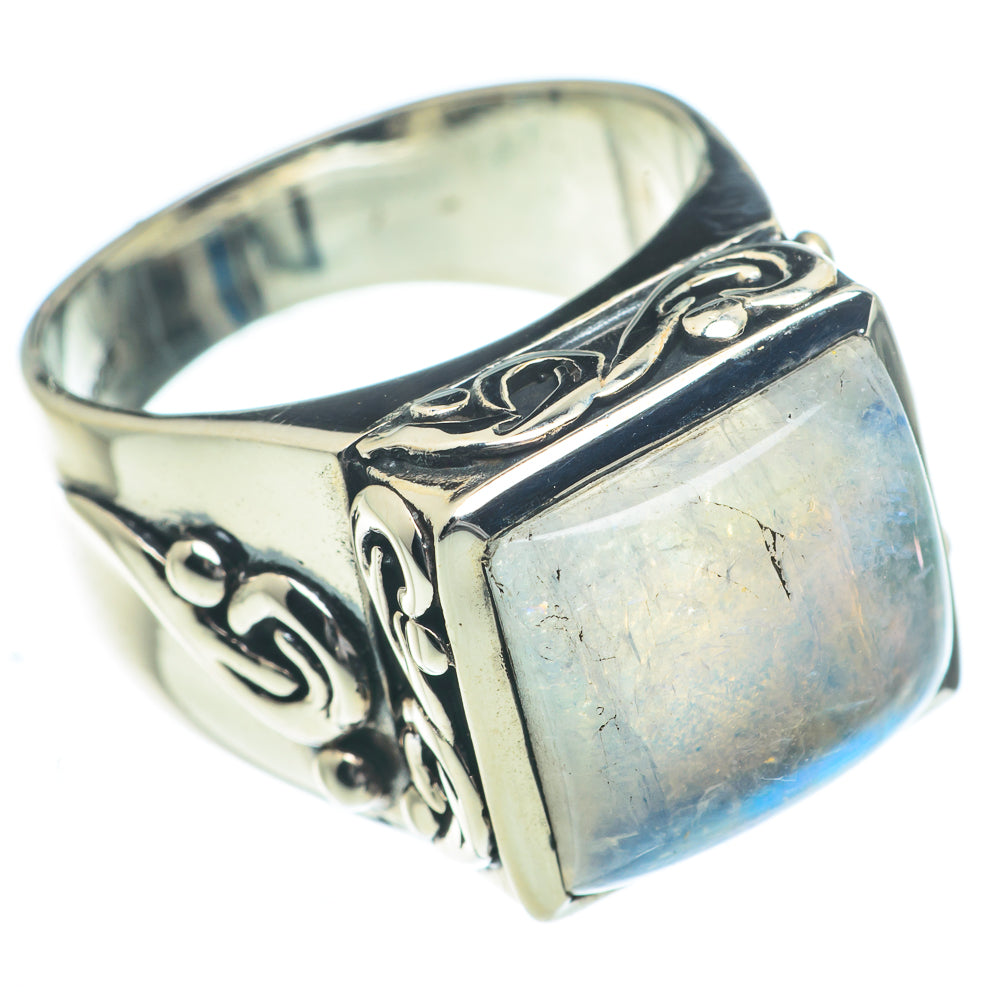 Rainbow Moonstone Rings handcrafted by Anasilvercos - RING62841