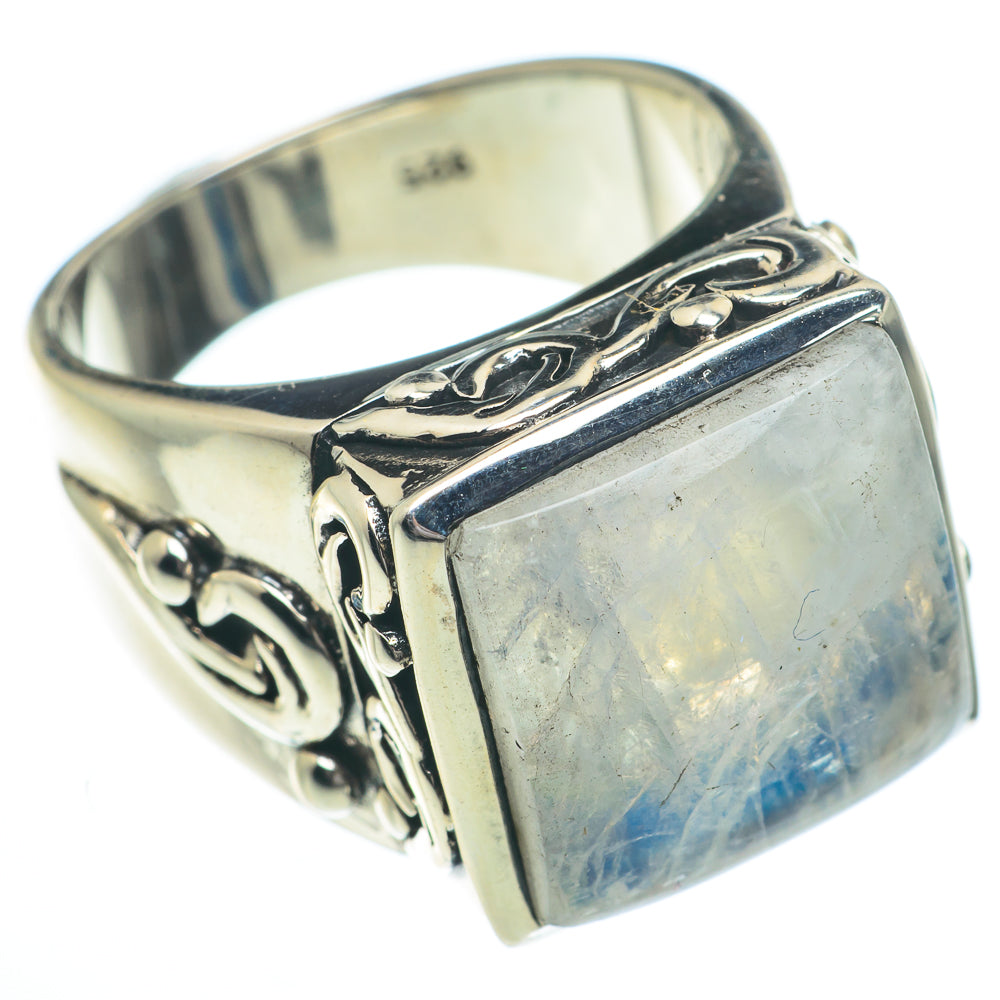 Rainbow Moonstone Rings handcrafted by Anasilvercos - RING62864