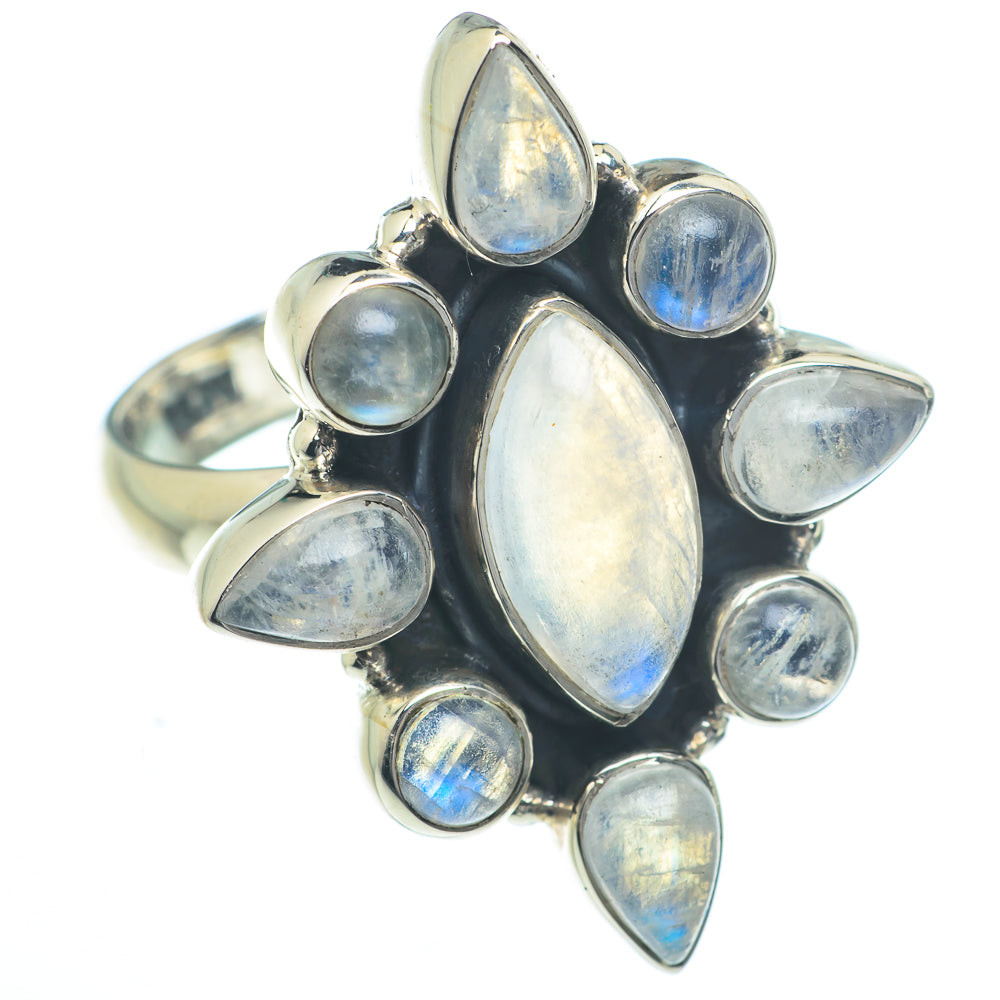 Rainbow Moonstone Rings handcrafted by Anasilvercos - RING62884